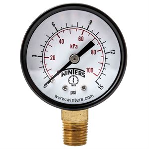 ECONOMY 2" 0-15 PSI / KPA 1 / 4" NPT BTM