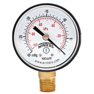 ECONOMY 2" 0-30" VAC / KPA 1 / 4" NPT BTM