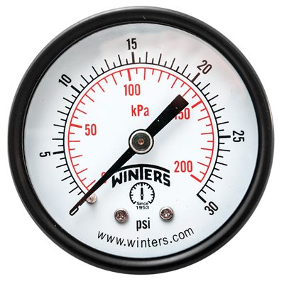 ECONOMY 2" 0-30 PSI / KPA 1 / 8" BACK
