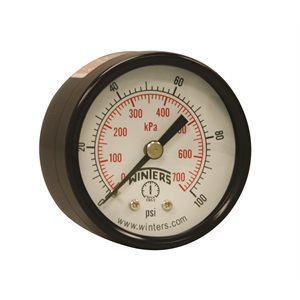 ECONOMY 2" 0-100 PSI / KPA 1 / 4" NPT BACK