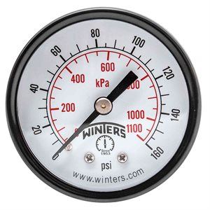 ECONOMY 2" 0-160 PSI / KPA 1 / 8" NPT BACK