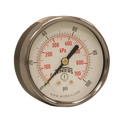 ECONOMY 2.5" 0-100 PSI / KPA 1 / 4" NPT BACK