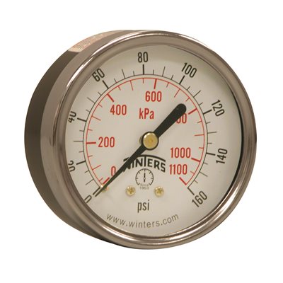 ECONOMY 2.5" 0-160 PSI / KPA 1 / 4" NPT BACK