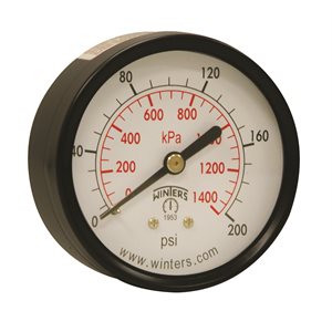ECONOMY 2.5" 0-200 PSI / KPA 1 / 4" NPT BACK