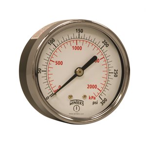 ECONOMY 2.5" 0-300 PSI / KPA 1 / 4" NPT BACK