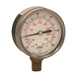 ECONOMY 2.5" 30-0-100 PSI / KPA 1 / 4" BTM