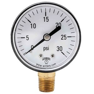 ECONOMY 2" PLASTIC 0-30 PSI ONLY 1 / 4 BTM