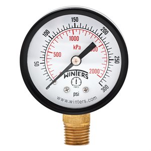 ECONOMY 2" 0-300 PSI / KPA 1 / 4" BTM