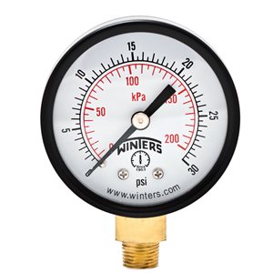 ECONOMY 2" 0-30 PSI / KPA 1 / 8" NPT BTM