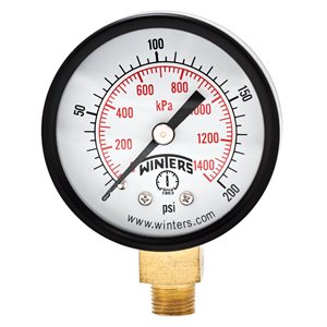 ECONOMY 2" 0-200 PSI / KPA 1 / 8" NPT BTM