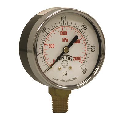 ECOMONY 2.5" 0-300 PSI / KPA 1 / 4" NPT BTM