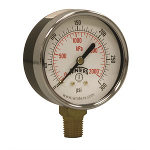 ECOMONY 2.5" 0-300 PSI / KPA 1 / 4" NPT BTM
