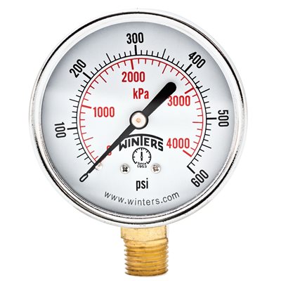 ECONOMY 2.5" 0-600 PSI / KPA 1 / 4" BTM
