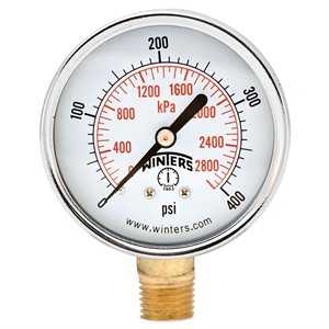 ECONOMY 2.5" 0-400 PSI / KPA 1 / 4" NPT BTM