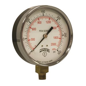 ECOMONY 4" 0-300 PSI / KPA 1 / 4" NPT BTM