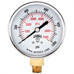ECONOMY 2.5" 0-1000 PSI / KPA 1 / 4" NPT BTM
