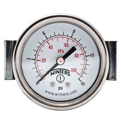2" X 1 / 8" BACK 0-15 PSI / KPA U-CLAMP