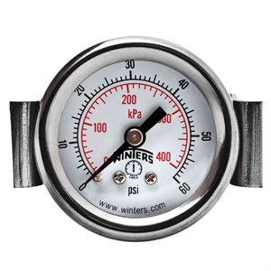 ECON / U-CLAMP 1.5" 0-60 PSI / KPA 1 / 8" BACK