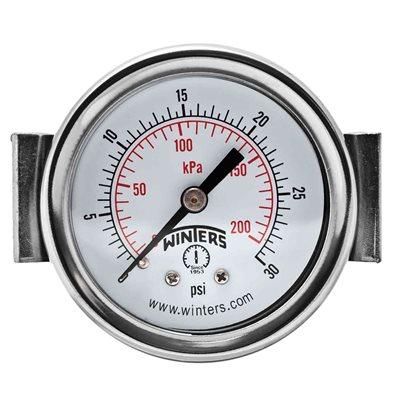 ECON / U-CLAMP 2" 0-30 PSI / KPA 1 / 4" BACK