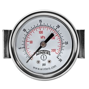 ECON / U-CLAMP 2" 0-30 PSI / KPA 1 / 4" BACK
