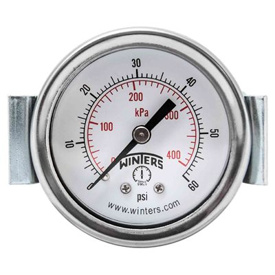 ECON / U-CLAMP 2" 0-60 PSI / KPA 1 / 8" BACK