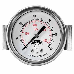 ECON / U-CLAMP 2" 0-60 PSI / KPA 1 / 4" BACK
