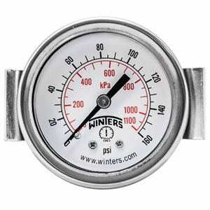 ECON / U-CLAMP 2" 0-160 PSI / KPA 1 / 8" BACK
