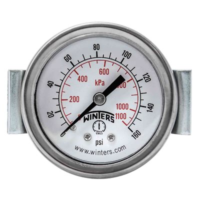 ECON / U-CLAMP 2" 0-160 PSI / KPA 1 / 4" BACK
