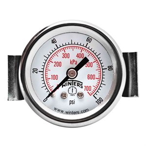 ECON / U-CLAMP 1.5" 0-100PSI / KPA 1 / 8" BACK