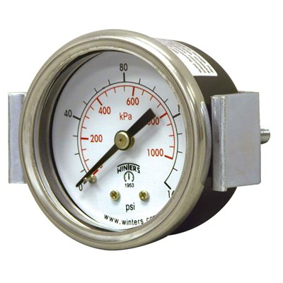 ECON / U-CLAMP 1 / 5" 0-160PSI / KPA 1 / 8" BACK
