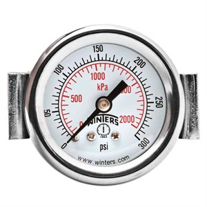 ECON / U-CLAMP 1.5" 0-300PSI / KPA 1 / 8" BACK