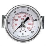 2.5" DIAL, U-CLAMP 1 / 4"BACK 0-100PSI / KPA