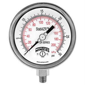 2.5''DIAL, SS StabiliZR(TM) PREMIUM, 0-1,000 PSI / KPA, 1 / 4''BACK
