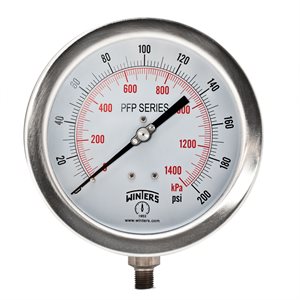 LF / SS 6'' 0-200 PSI / KPA 1 / 4'' NPT BTTM