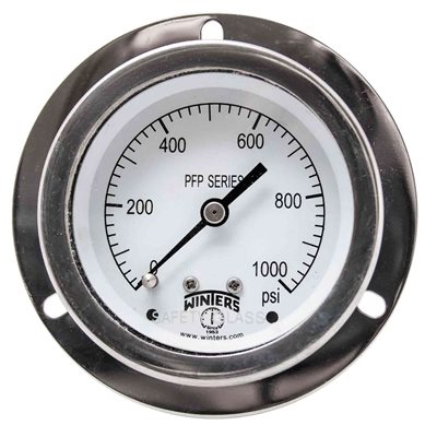 LF / SS 2.5'' 0-1,000 PSI, 1 / 4'' NPT LOWER BACK, FF, NO RESTRICTOR