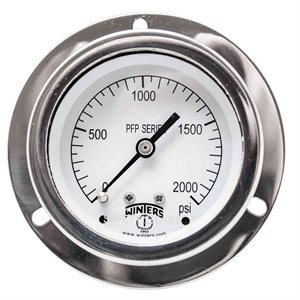 LF / SS 2.5'' 0-2,000 PSI, 1 / 4'' NPT LOWER BACK, FF, NO RESTRICTOR