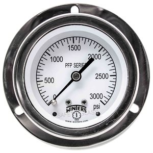 LF / SS 2.5'' 0-3,000 PSI, 1 / 4'' NPT LOWER BACK, FF, NO RESTRICTOR
