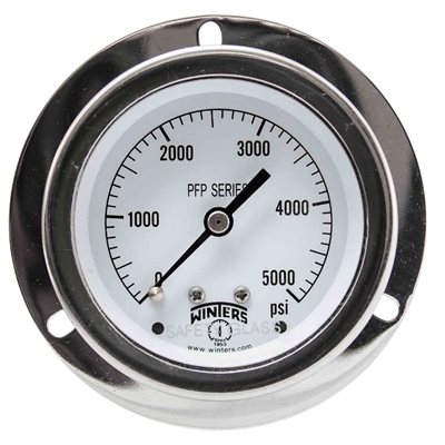 LF / SS 2.5'' 0-5,000 PSI, 1 / 4'' NPT LOWER BACK, FF, NO RESTRICTOR