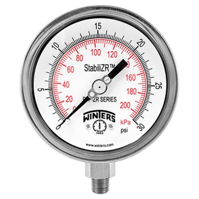 2.5''DIAL, SS StabiliZR(TM) PREMIUM, 0-10,000 PSI / KPA, 1 / 4''BACK