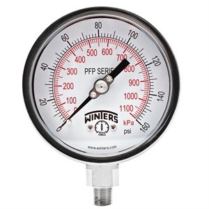 LF / SS 4'' 0-160 PSI / KPA 1 / 4'' NPT BOTTOM
