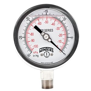 LF / SS 4'' 0-30'' VACUUM 1 / 2'' NPT BOTTOM