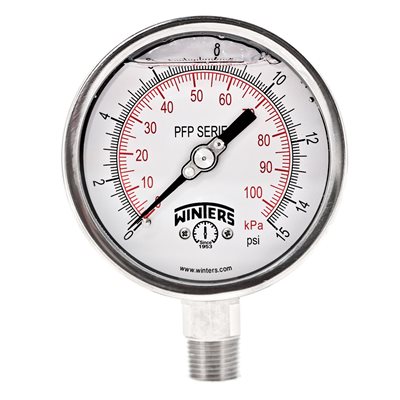LF / SS 4'' 0-15 PSI / KPA 1 / 2'' NPT BOTTOM