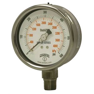 4.0''DIAL, SS StabiliZR(TM) PREMIUM, 0-600 PSI / KPA, 1 / 2''BTM