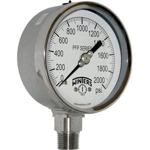 SS 4'' 0-2000 PSI 1 / 2'' NPT BOTTOM