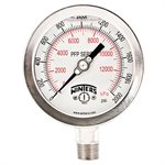 LF / SS 4'' 0-2000 PSI / KPA 1 / 2'' NPT BOTTOM