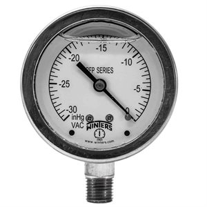 SS 2.5'' 0-30'' VACUUM 1 / 4'' NPT BOTTOM