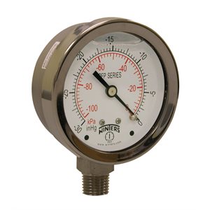 LF / SS 2.5'' 0-30'' VACUUM 1 / 4'' NPT BOTTOM