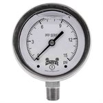 SS 2.5'' 0-15 PSI 1 / 4'' NPT BOTTOM