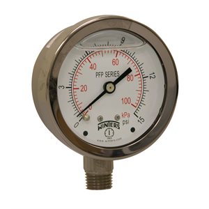 LF / SS 2.5'' 0-15 PSI / KPA 1 / 4'' NPT BOTTOM
