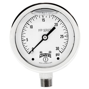 SS 2.5'' 0-30 PSI 1 / 4'' NPT BOTTOM
